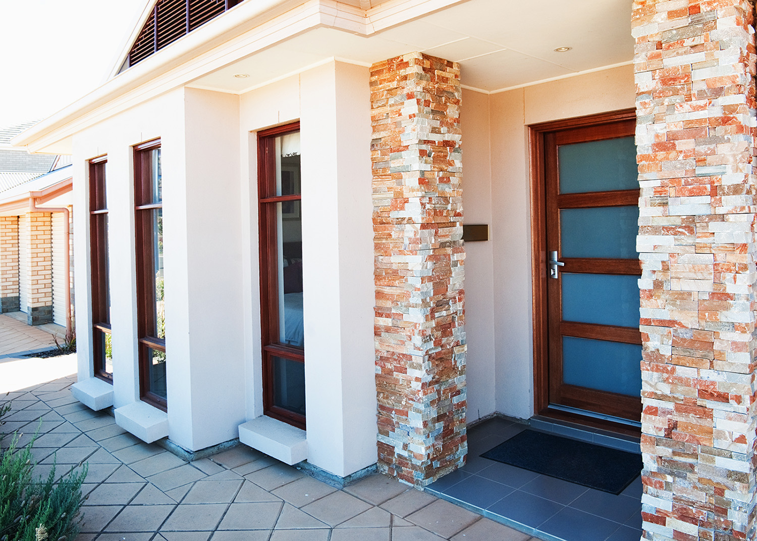 Typical facade of a modern australian suburban house. Fragment